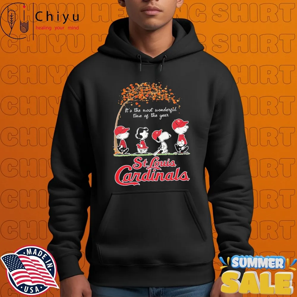 Snoopy And The Peanuts St. Louis Cardinals It's The Most Wonderful Time Of The Year T-shirts Snoopy And The Peanuts St. Louis Cardinals It's The Most Wonderful Time Of The Year T-shirts