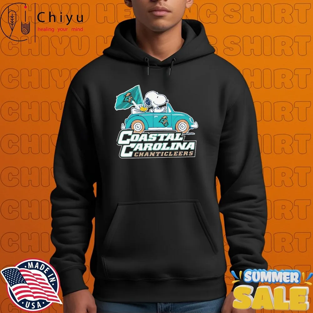 Snoopy And Woodstock The Peanuts Driving Car Coastal Carolina Chanticleers T-shirts Snoopy And Woodstock The Peanuts Driving Car Coastal Carolina Chanticleers T-shirts