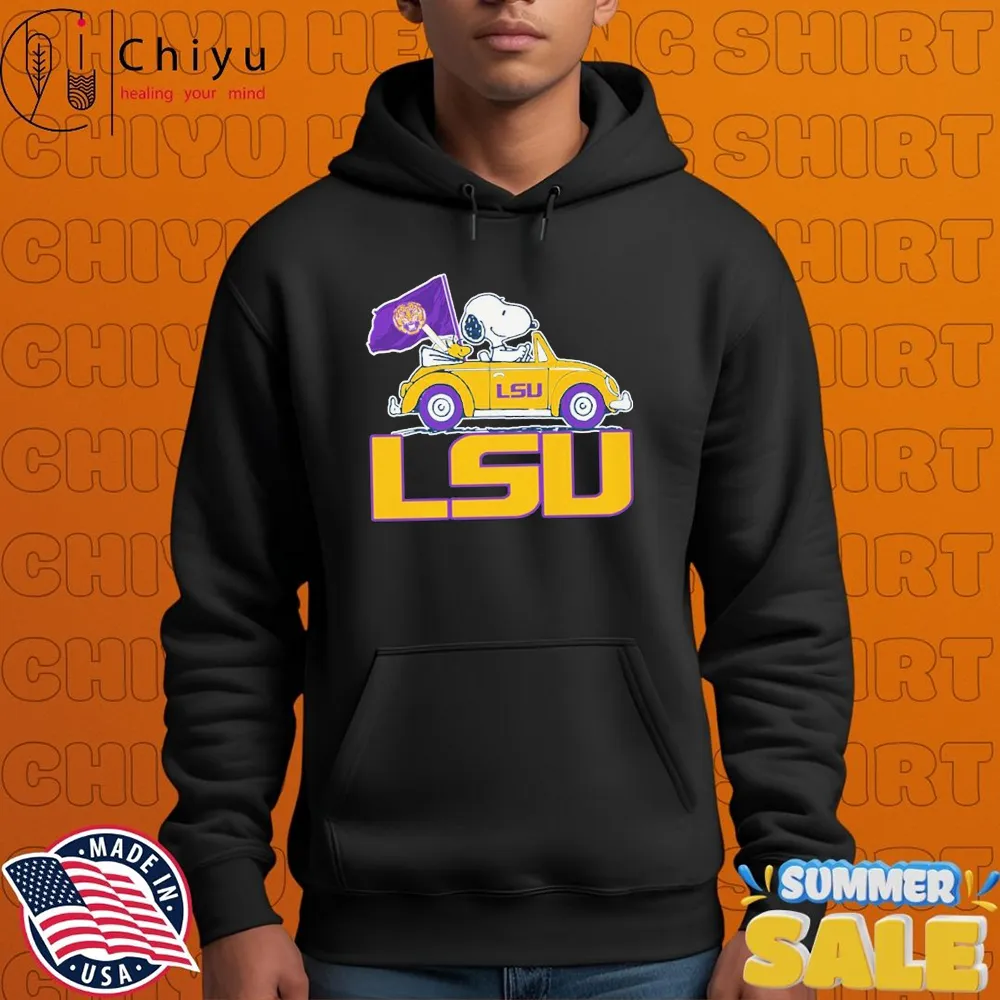 Snoopy And Woodstock The Peanuts Driving Car LSU Tigers T-shirts Snoopy And Woodstock The Peanuts Driving Car LSU Tigers T-shirts