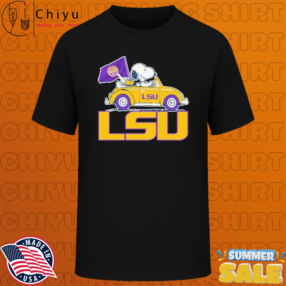 Snoopy And Woodstock The Peanuts Driving Car LSU Tigers T-shirts Snoopy And Woodstock The Peanuts Driving Car LSU Tigers T-shirts