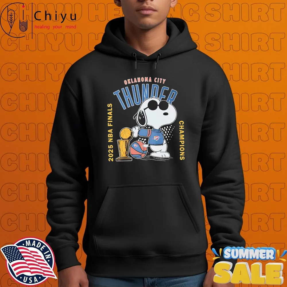 Snoopy Oklahoma City Thunder NBA Finals Champions 2025 Trophy T-shirts Snoopy Oklahoma City Thunder NBA Finals Champions 2025 Trophy T-shirts
