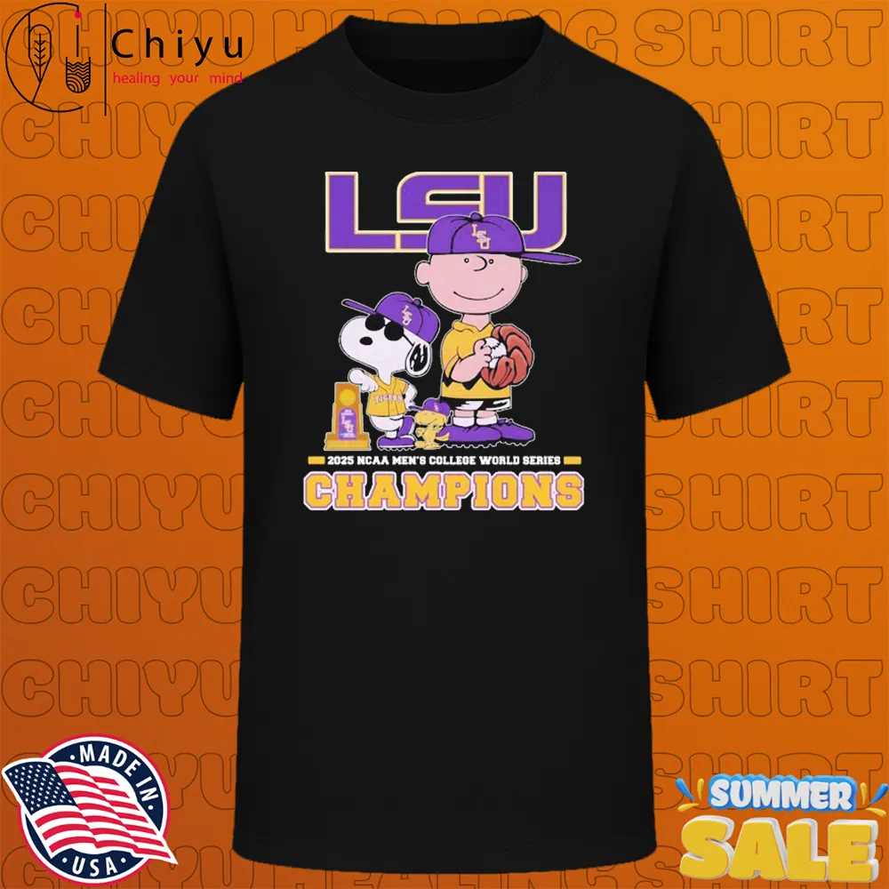 Snoopy Woodstock And Charlie Brown The Peanuts Lsu Tigers 2025 NCAA Baseball Men's College World Series Champions T-shirts