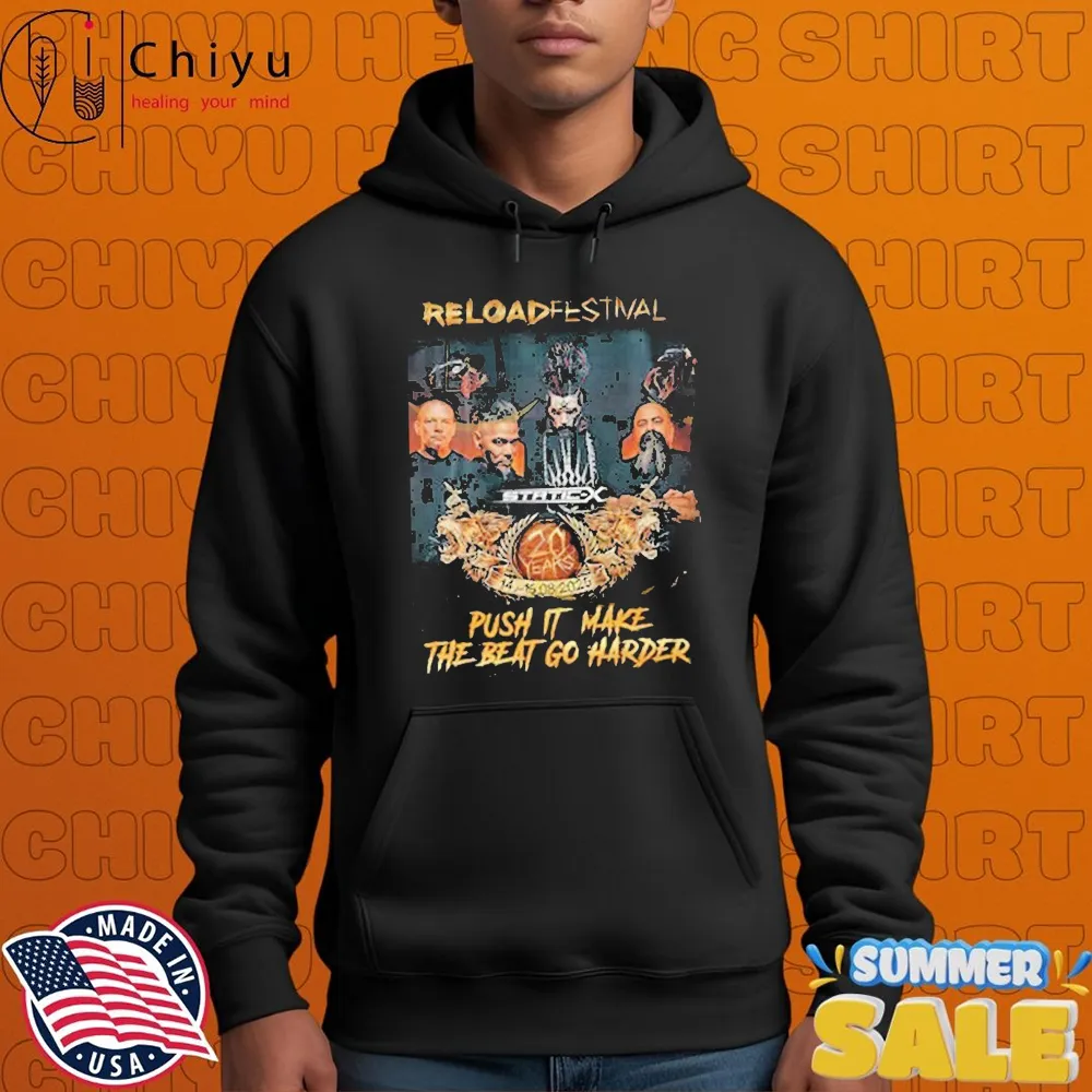 Static-X Reload Festival 2025 Push It Make The Beat Go Harder T-shirts Static-X Reload Festival 2025 Push It Make The Beat Go Harder T-shirts
