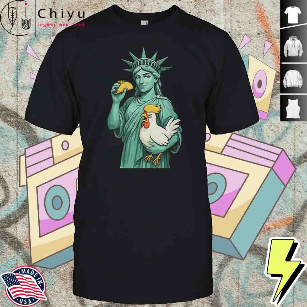 Statue Of Liberty TACO Trump Always Chickens Out Funny 2025 Hoodie Statue Of Liberty TACO Trump Always Chickens Out Funny 2025 Hoodie