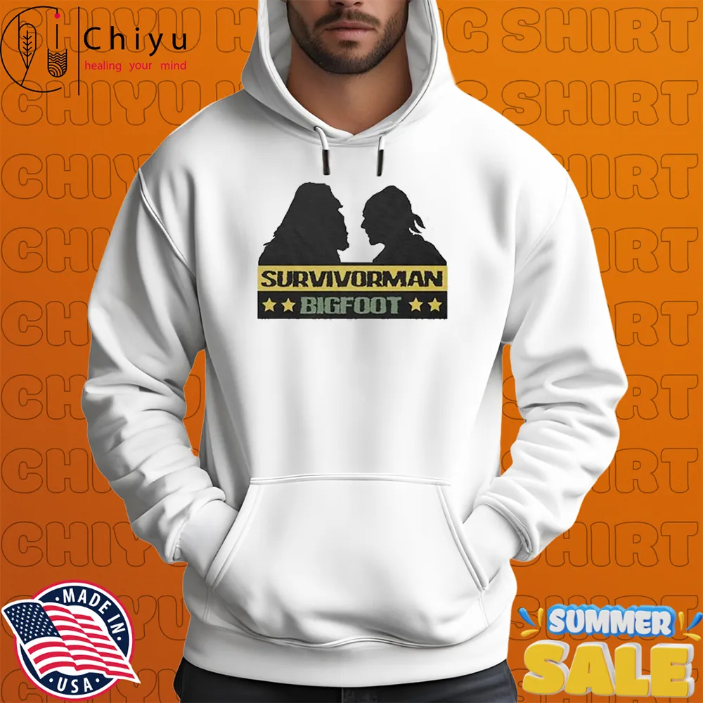 Survivorman Bigfoot Head 2 Head Silver T-shirts Survivorman Bigfoot Head 2 Head Silver T-shirts