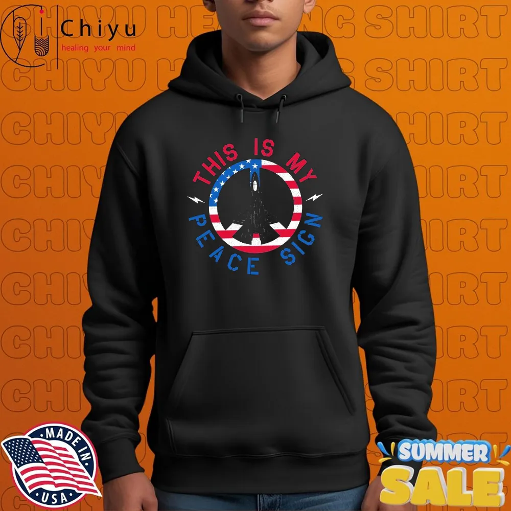 This Is My Peace Sign American Flag Jet T-Shirts This Is My Peace Sign American Flag Jet T-Shirts