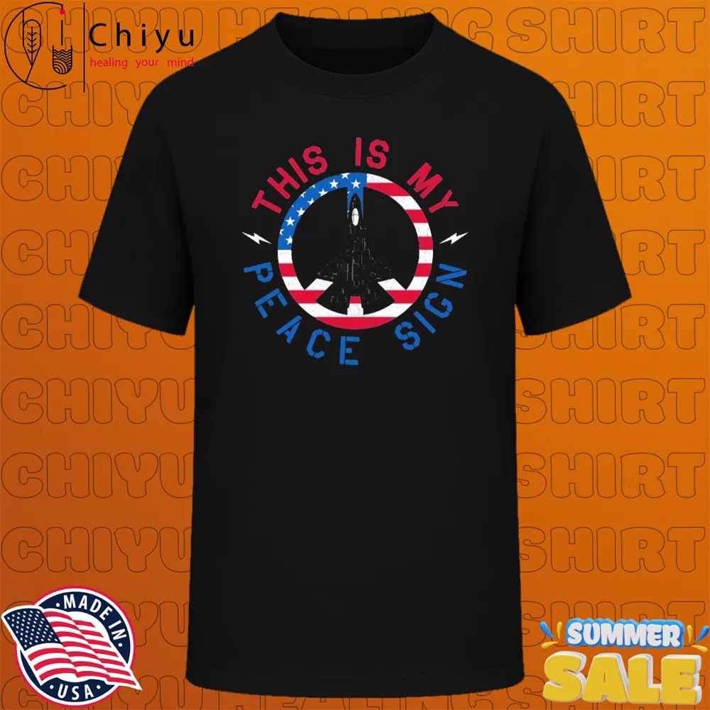 This Is My Peace Sign American Flag Jet T-Shirts
