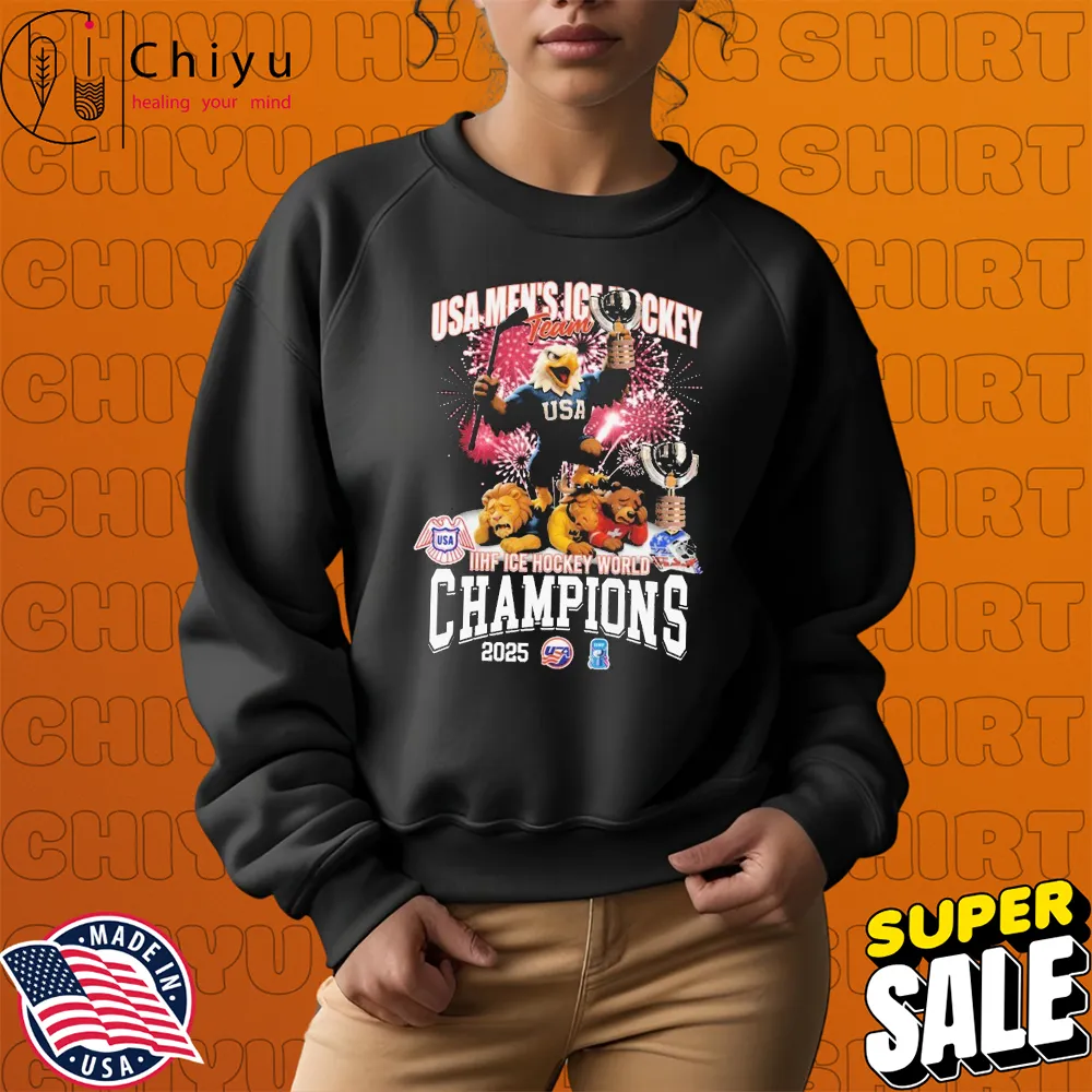 USA Men's Ice Hockey Beats Sweden Switzerland IIHF Ice Hockey World Champions 2025 Mascot Trophy T-shirts USA Men's Ice Hockey Beats Sweden Switzerland IIHF Ice Hockey World Champions 2025 Mascot Trophy T-shirts