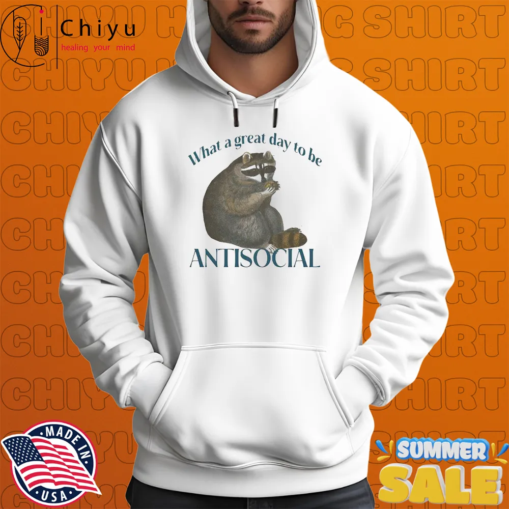 What A Great Day To Be Antisocial Raccoon Hoodie What A Great Day To Be Antisocial Raccoon Hoodie
