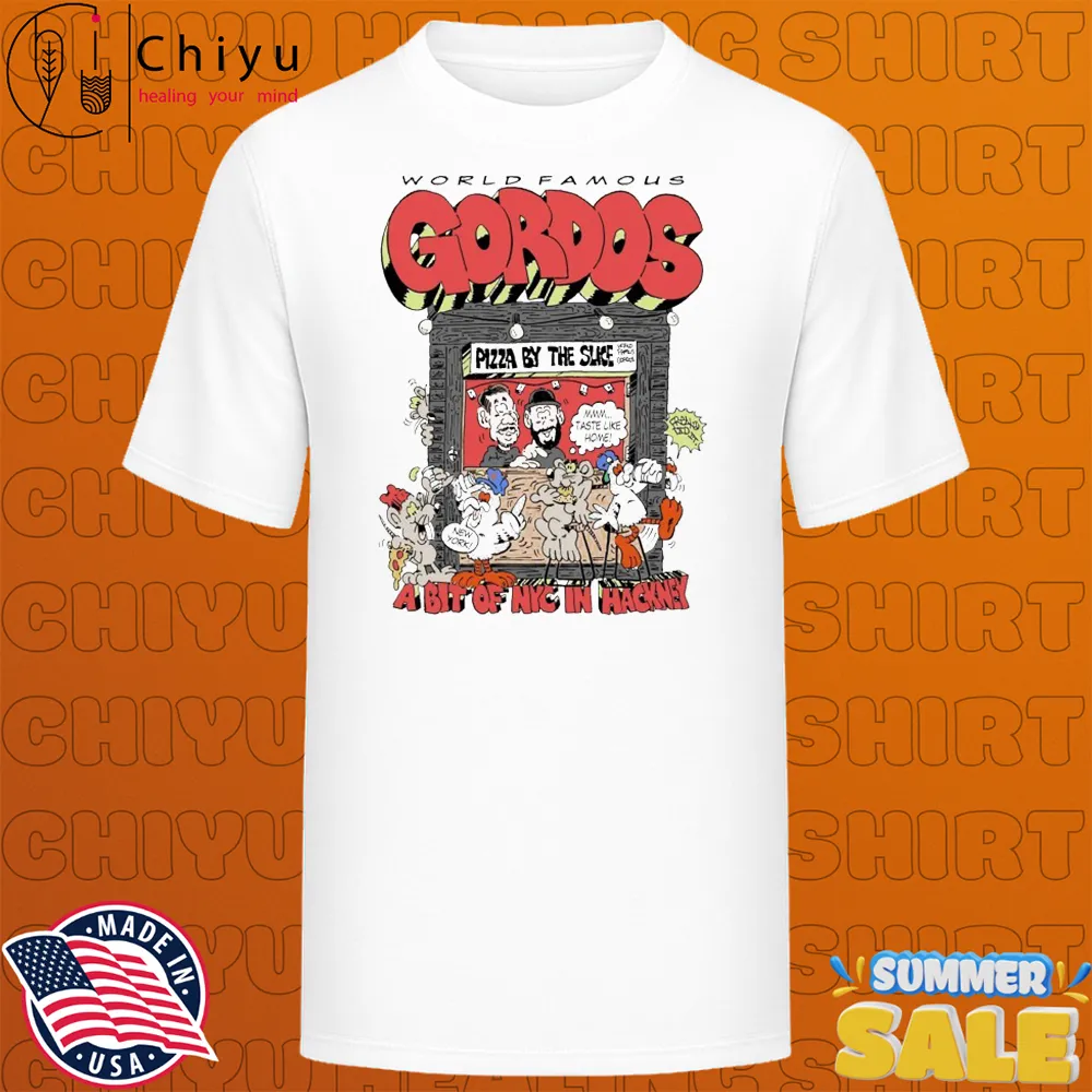 World Famous Gordos A Bit Of NYC In Hackney x Freako Rico Pizza By The Slice T-shirts