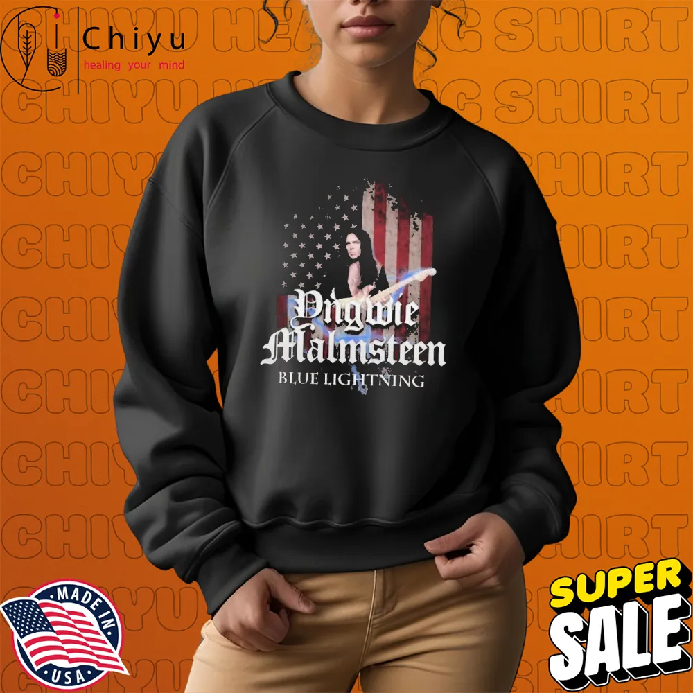 Yngwie Malmsteen Blue Lightning American Flag T-shirts Yngwie Malmsteen Blue Lightning American Flag T-shirts