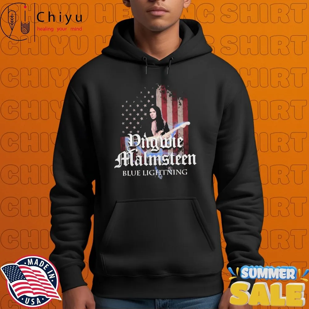 Yngwie Malmsteen Blue Lightning American Flag T-shirts Yngwie Malmsteen Blue Lightning American Flag T-shirts