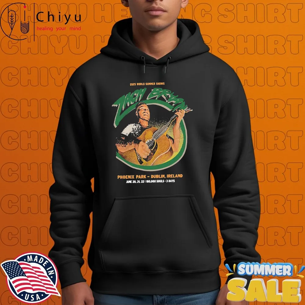 Zach Bryan World Summer Shows 2025 Tour Phoenix Park Dublin, Ireland Guitar T-shirts Zach Bryan World Summer Shows 2025 Tour Phoenix Park Dublin, Ireland Guitar T-shirts