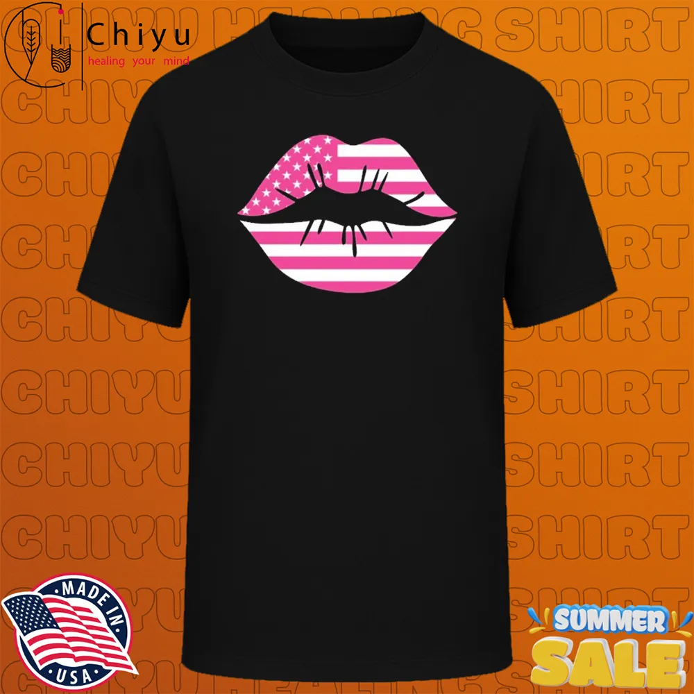 Zoe Day Lips American Flag T-shirts