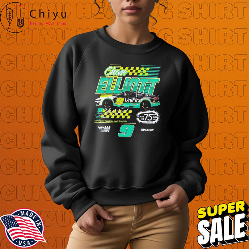 Chase Elliott #9 UniFirst Darlington Raceway 2025 Hendrick Motorsports Nascar T-shirts Chase Elliott #9 UniFirst Darlington Raceway 2025 Hendrick Motorsports Nascar T-shirts