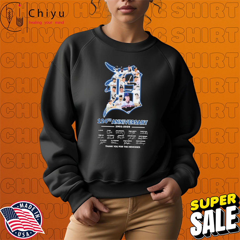 Detroit Tigers 124th Anniversary 1901 2025 Thank You For The Memories Signatures T-shirts Detroit Tigers 124th Anniversary 1901 2025 Thank You For The Memories Signatures T-shirts