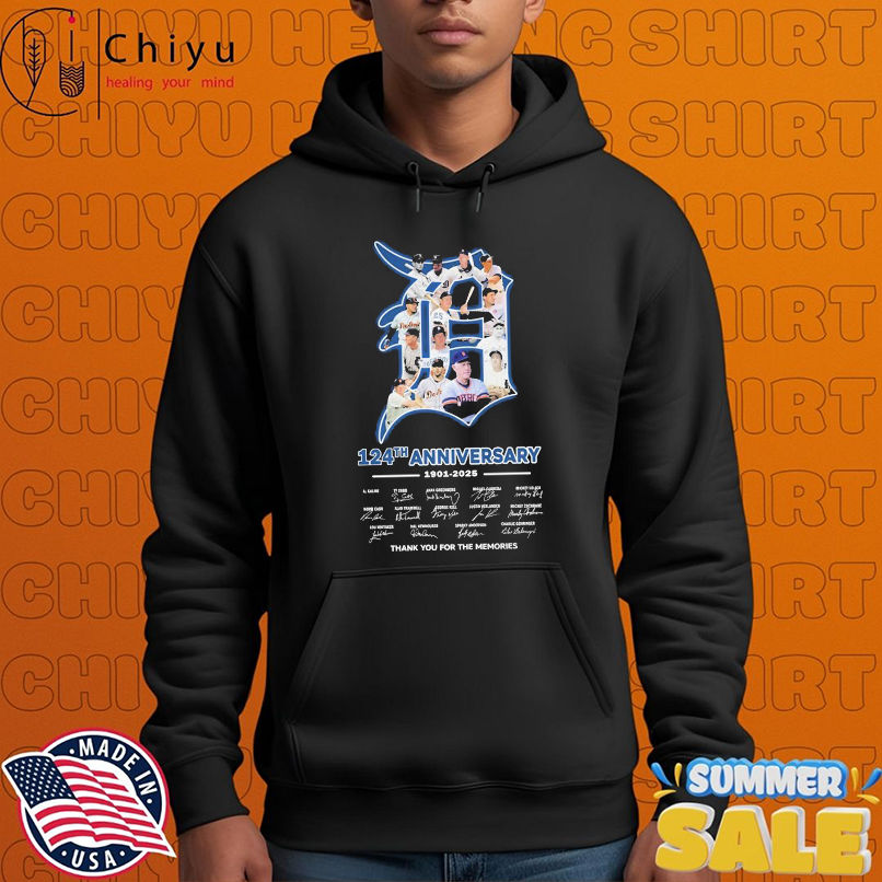 Detroit Tigers 124th Anniversary 1901 2025 Thank You For The Memories Signatures T-shirts Detroit Tigers 124th Anniversary 1901 2025 Thank You For The Memories Signatures T-shirts
