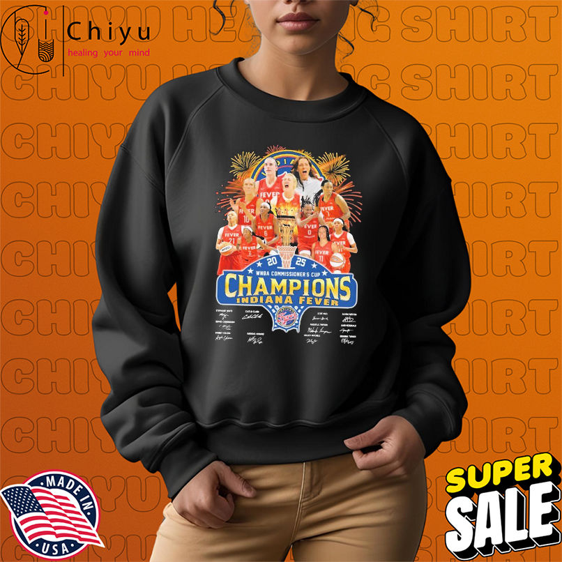 Indiana Fever WNBA Commissioner's Cup Champions 2025 Signatures T-Shirts Indiana Fever WNBA Commissioner's Cup Champions 2025 Signatures T-Shirts