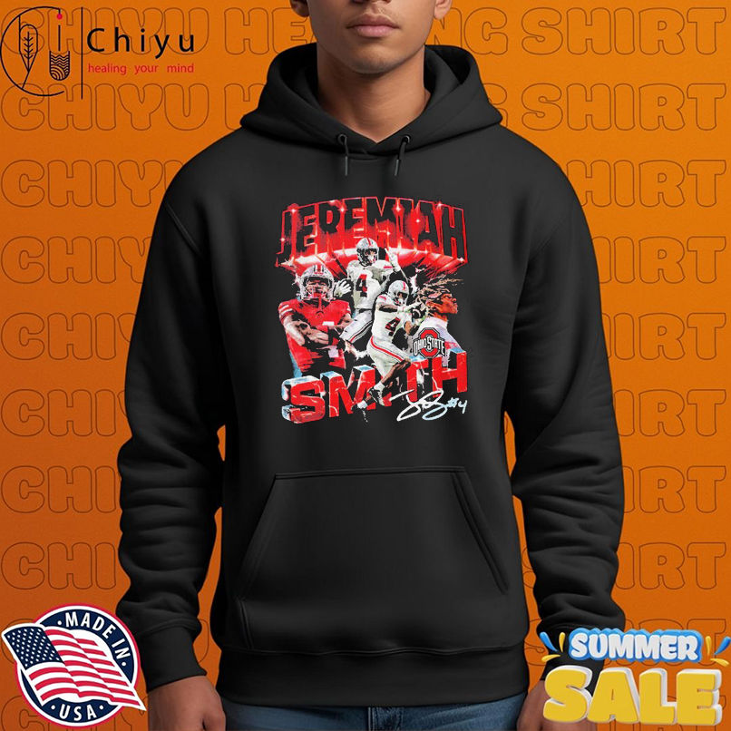 Jeremiah Smith Ohio State Buckeyes Pepper #4 Signature T-shirts Jeremiah Smith Ohio State Buckeyes Pepper #4 Signature T-shirts
