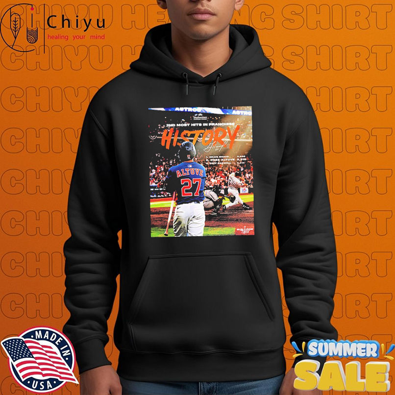 Jose Altuve 2nd Most Hits In Franchise History Made Houston Astros T-shirts Jose Altuve 2nd Most Hits In Franchise History Made Houston Astros T-shirts