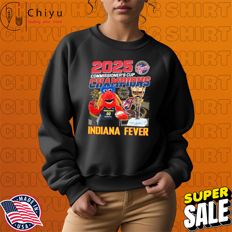 Official 2025 WNBA Commissioner's Cup Champion Indiana Fever Mascot Trophy T-shirts Official 2025 WNBA Commissioner's Cup Champion Indiana Fever Mascot Trophy T-shirts