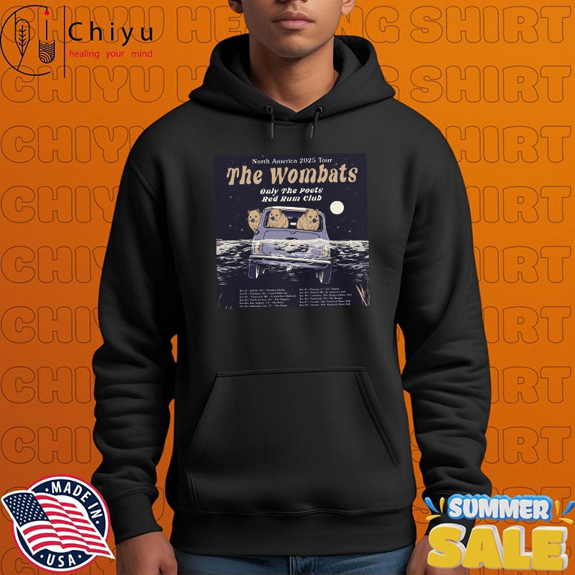 The Wombats The Poets Red Rum Club North America 2025 Tour Dates Car T-Shirts The Wombats The Poets Red Rum Club North America 2025 Tour Dates Car T-Shirts