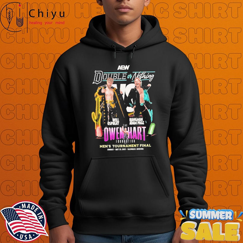 Will Ospreay Vs Hangman Adam Page Double Or Nothing Men's Tournament Final 2025 AEW T-shirts Will Ospreay Vs Hangman Adam Page Double Or Nothing Men's Tournament Final 2025 AEW T-shirts