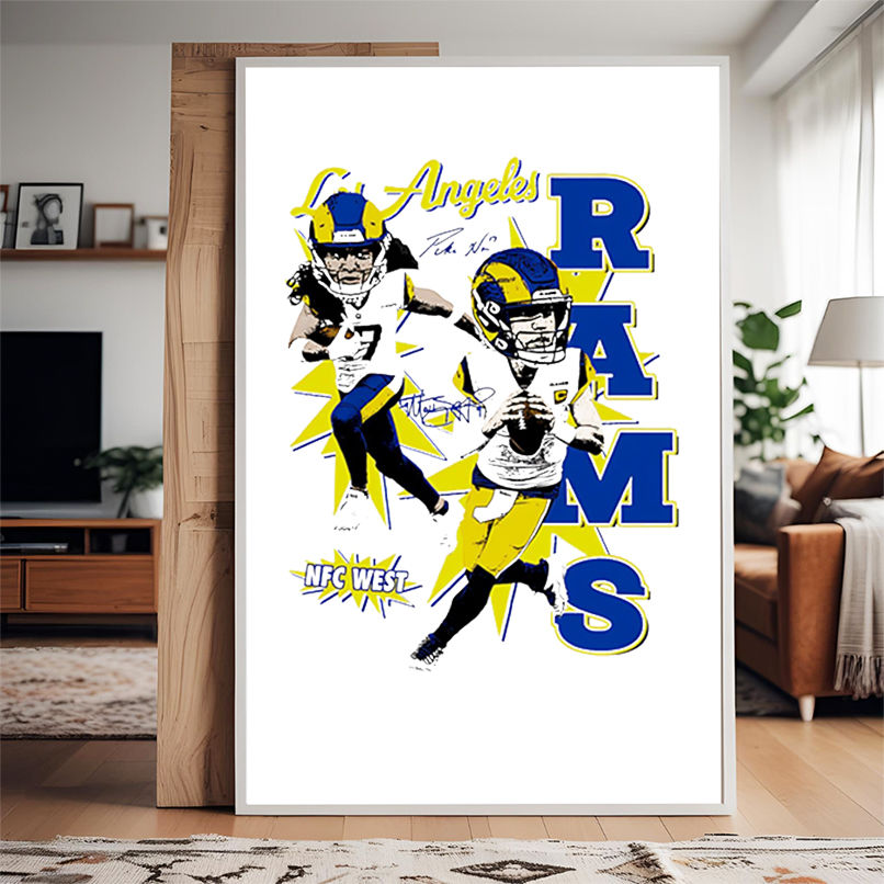 2025 Los Angeles Rams NFC West caricature cartoon player shirt 2025 Los Angeles Rams NFC West caricature cartoon player shirt