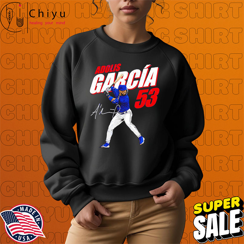 Adolis Garcia #53 Texas Baseball Players signature retro shirt Adolis Garcia #53 Texas Baseball Players signature retro shirt