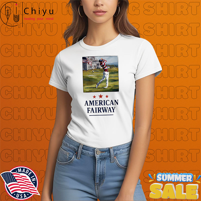 American Fairway man playing golf shirt