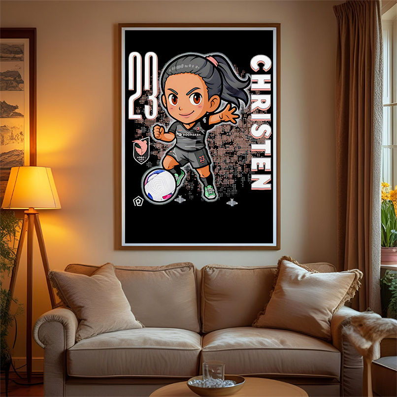 Angel City FC Christen Press chibi cartoon shirt Angel City FC Christen Press chibi cartoon shirt