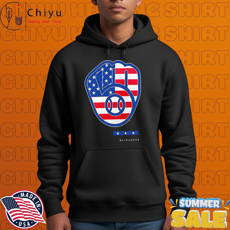 Anthracite Milwaukee Brewers Americana logo shirt Anthracite Milwaukee Brewers Americana logo shirt