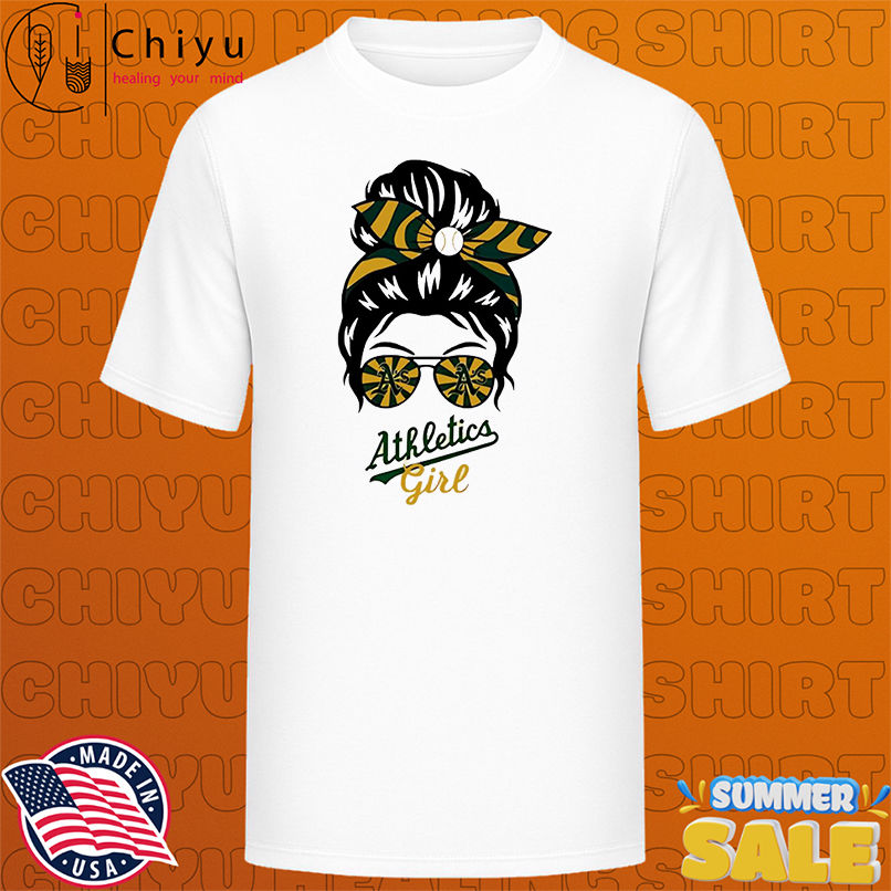 Athletics Girl Messy Bun Glasses shirt