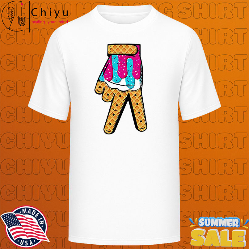 Baseball Ice Cream Drip Home Plate Hand Sign shirt