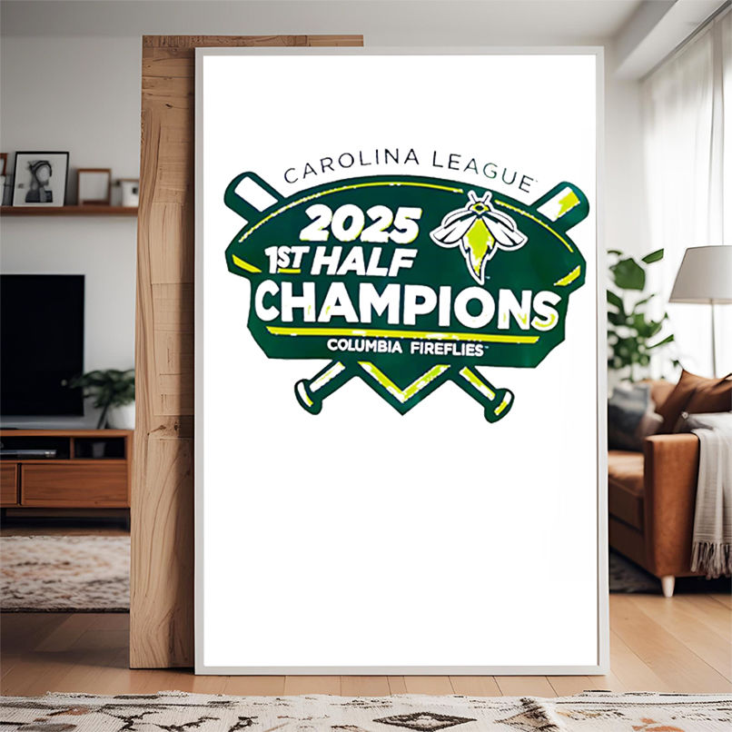 Carolina League 2025 Columbia Fireflies 1st Half Champions shirt