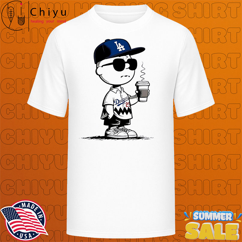 Charlie Brown Los Angeles Dodgers cofflee shirt