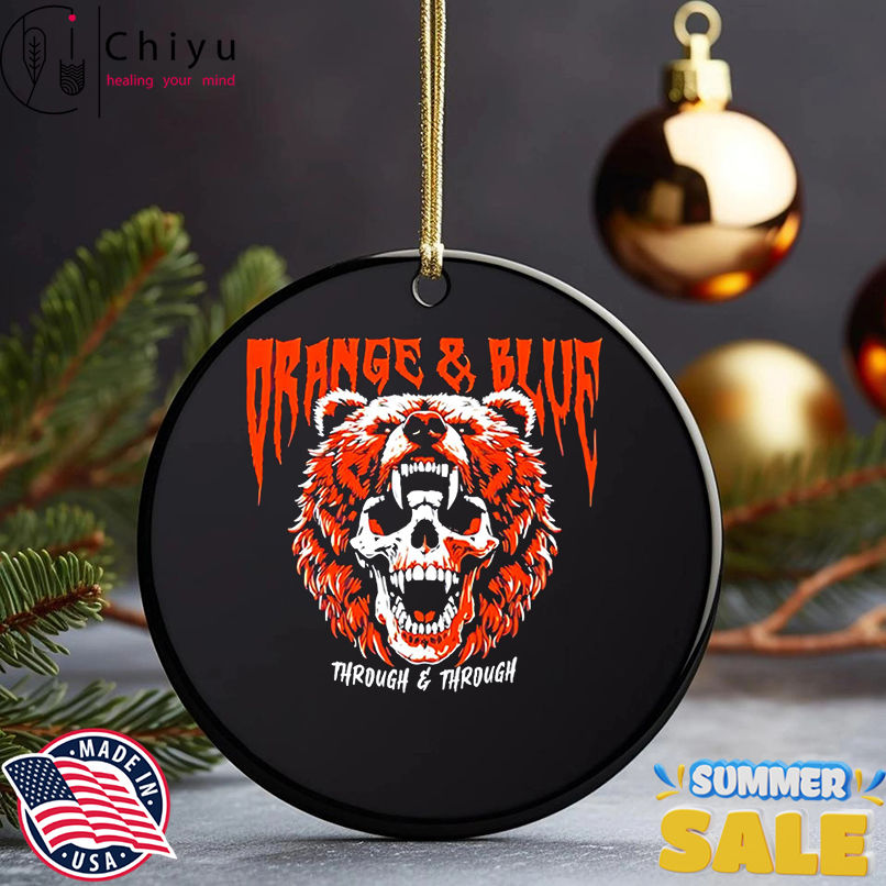 Chicago Bears Orange and Blue Skull Bear through and through shirt
