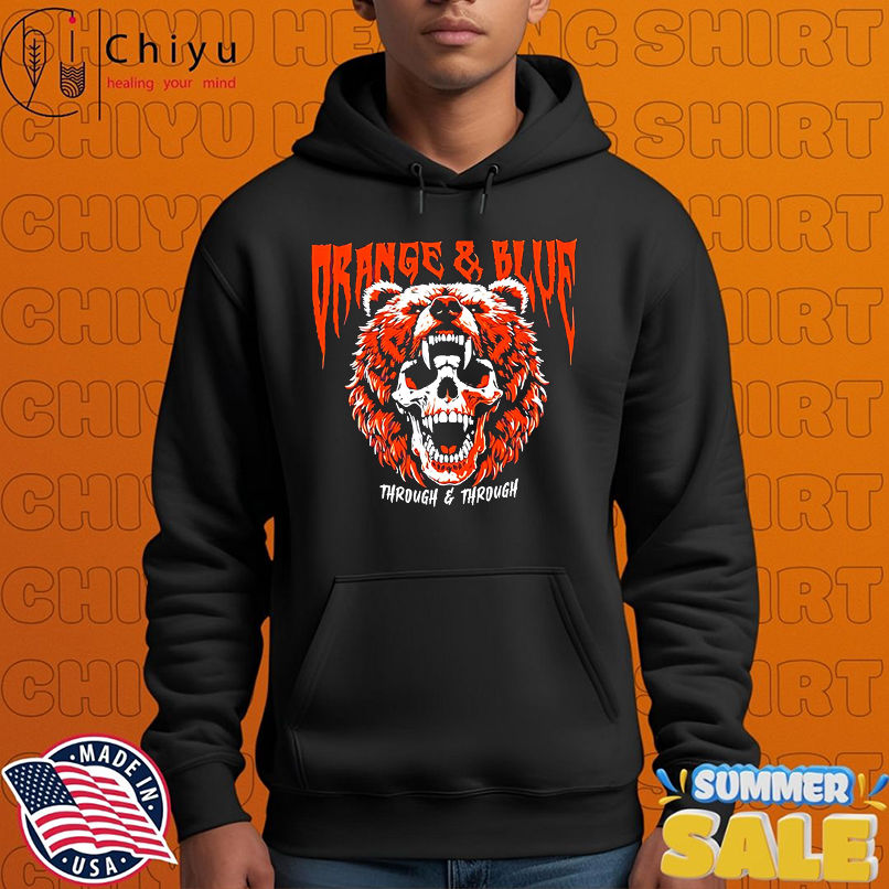 Chicago Bears Orange and Blue Skull Bear through and through shirt
