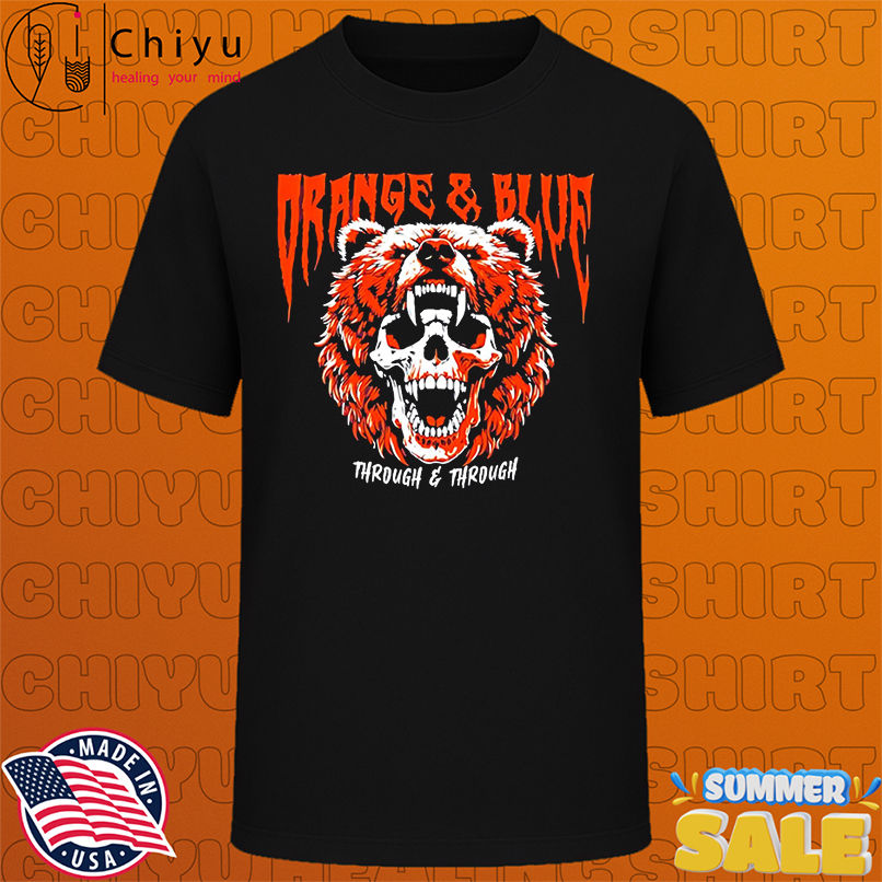 Chicago Bears Orange and Blue Skull Bear through and through shirt