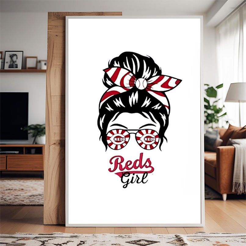 Cincinnati Reds Girl Messy Bun Glasses shirt Cincinnati Reds Girl Messy Bun Glasses shirt