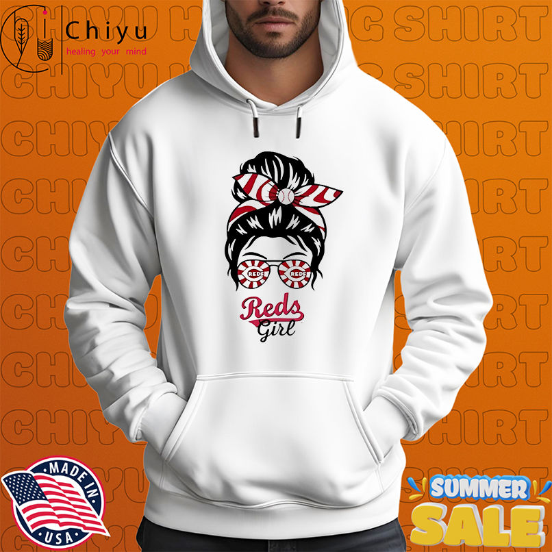 Cincinnati Reds Girl Messy Bun Glasses shirt Cincinnati Reds Girl Messy Bun Glasses shirt