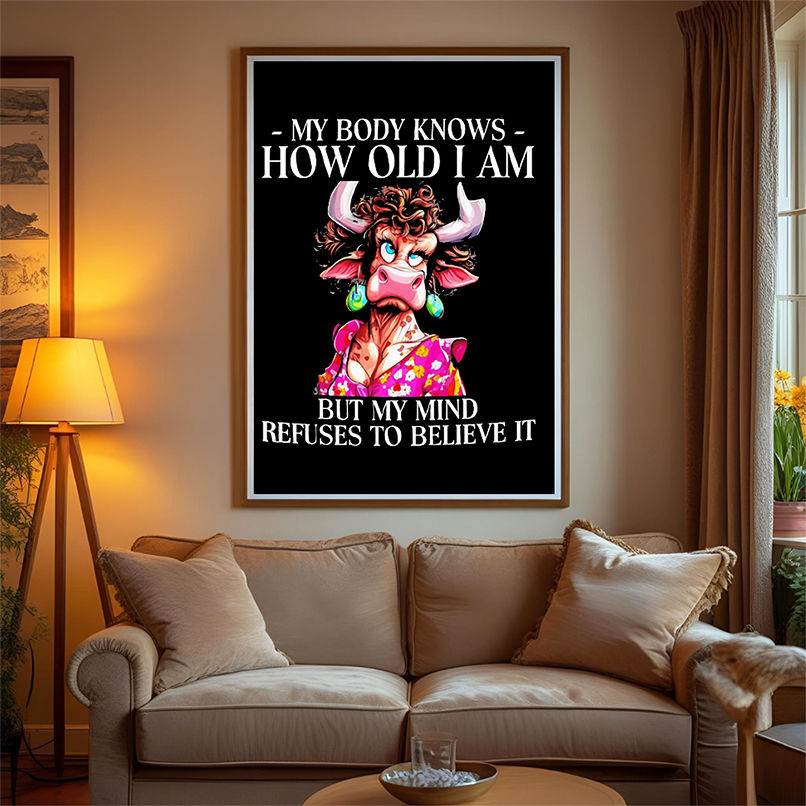 Cow my body knows how old i am but my mind refuses to believe it shirt Cow my body knows how old i am but my mind refuses to believe it shirt