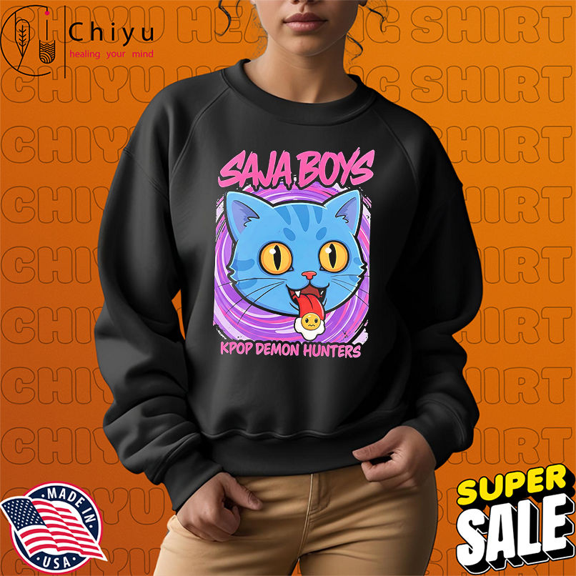 Derpy Tiger Saja Boys KPop Demon Hunters Blue Cat shirt Derpy Tiger Saja Boys KPop Demon Hunters Blue Cat shirt