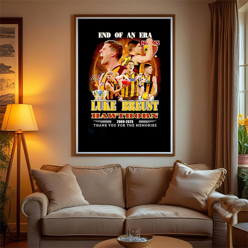 End of an era Luke Breust Hawthorn 2009 2025 thank you for the memories shirt End of an era Luke Breust Hawthorn 2009 2025 thank you for the memories shirt