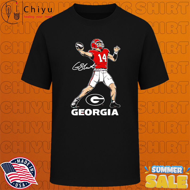 Georgia Bulldogs football Gunner Stockton Superstar Pose signature shirt