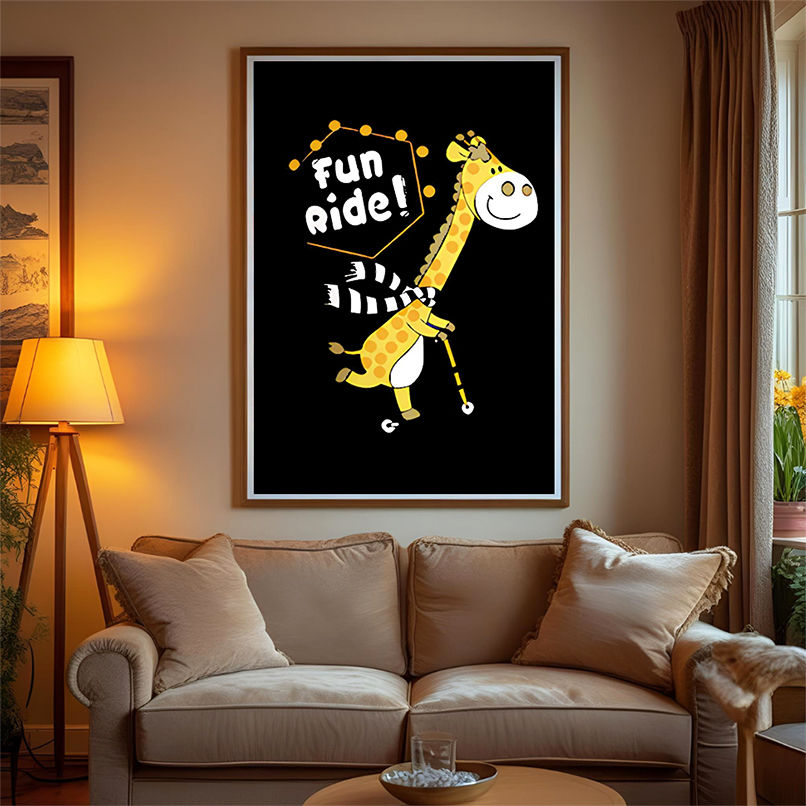 Giraffe fun ride cartoon shirt Giraffe fun ride cartoon shirt
