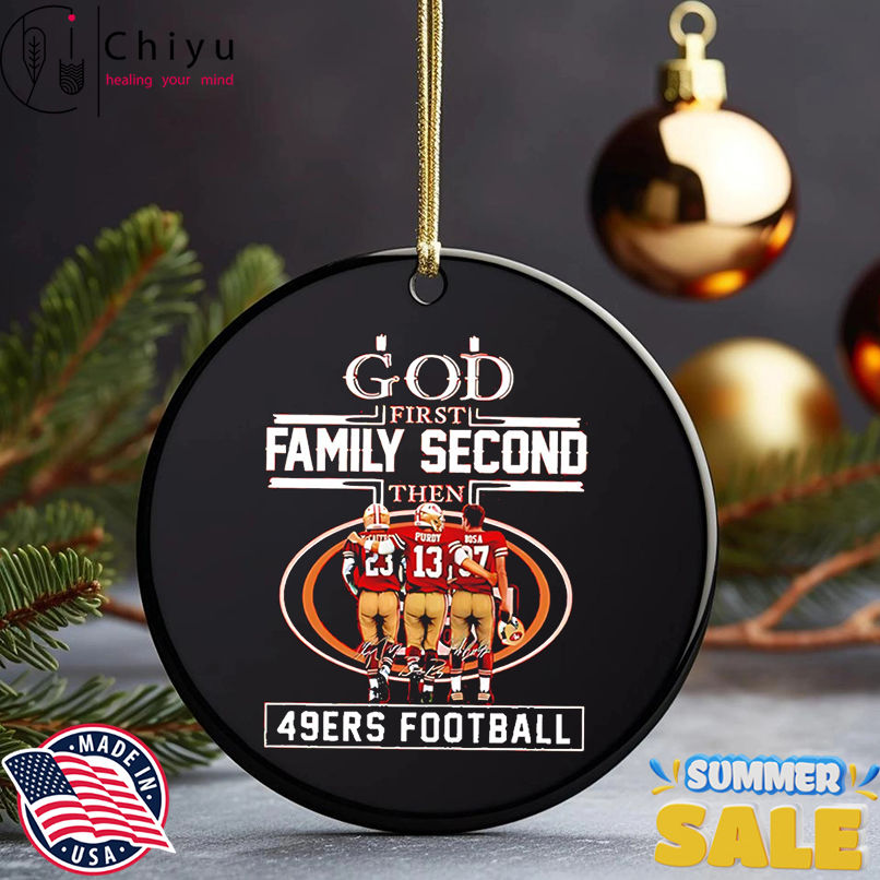 God First Family Second Then 49ers McCaffrey Purdy and Bosa Football shirt God First Family Second Then 49ers McCaffrey Purdy and Bosa Football shirt