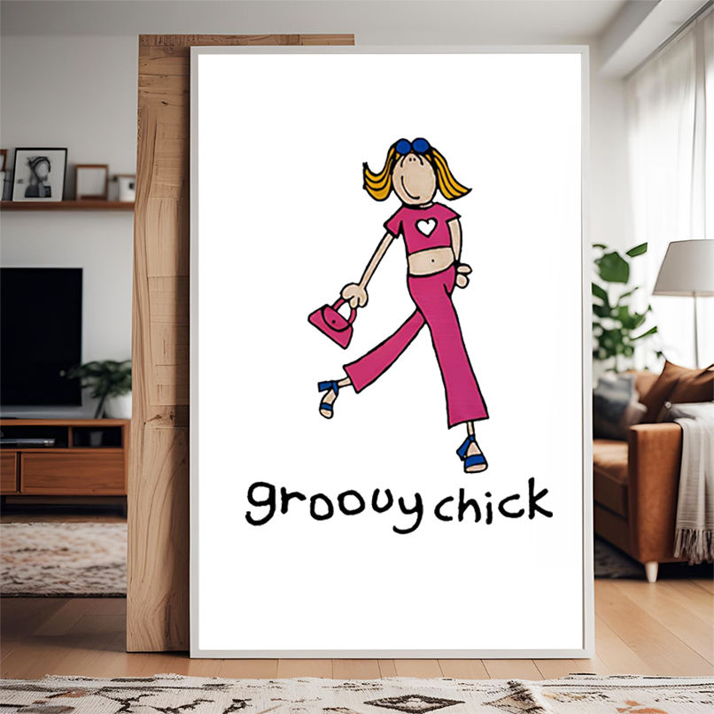 Groovy Chick girl cartoon shirt Groovy Chick girl cartoon shirt