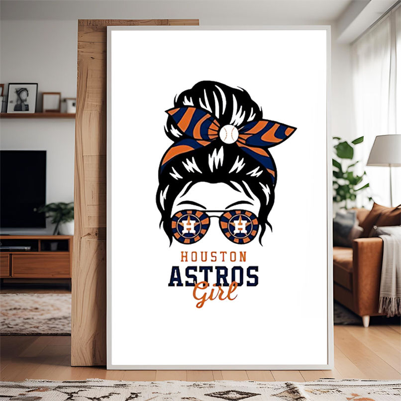 Houston Astros Girl Messy Bun Glasses shirt Houston Astros Girl Messy Bun Glasses shirt