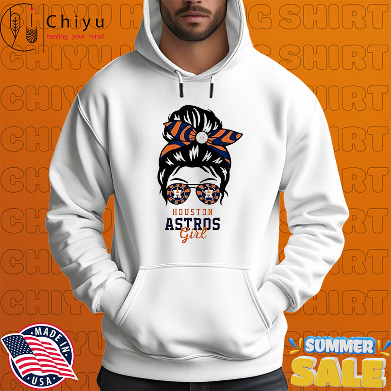 Houston Astros Girl Messy Bun Glasses shirt Houston Astros Girl Messy Bun Glasses shirt